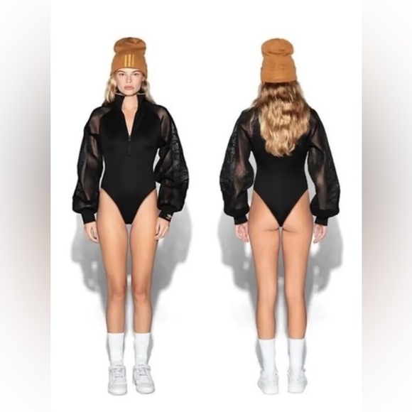 IVY PARK Tops - Adidas x Ivy Park Mesh Sleeve Bodysuit